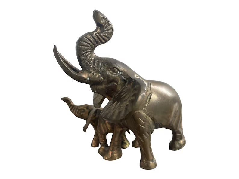 Gilt bronze elephants